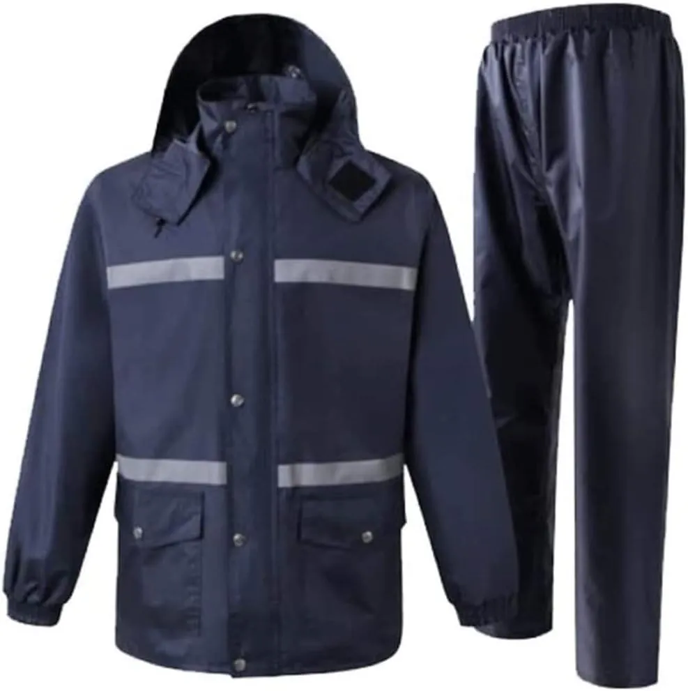 Reflective Gear, Rainproof Reflective Suit, Safety Jacket Navy Oxford Cloth Waterproof Breathable Outdoor Activity