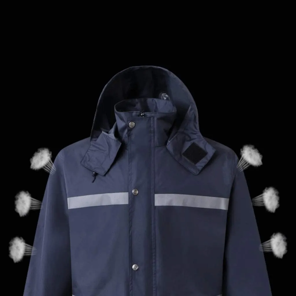 Reflective Gear, Rainproof Reflective Suit, Safety Jacket Navy Oxford Cloth Waterproof Breathable Outdoor Activity