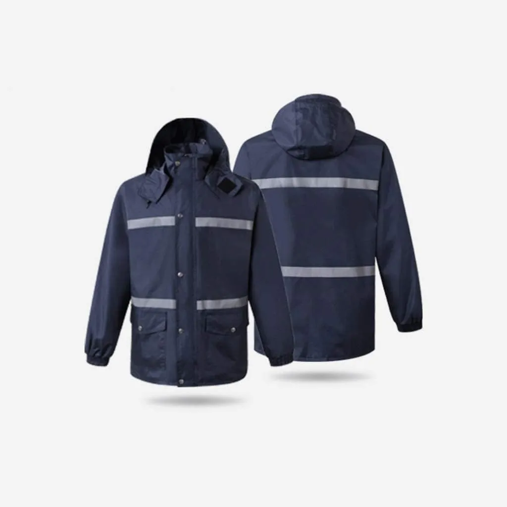 Reflective Gear, Rainproof Reflective Suit, Safety Jacket Navy Oxford Cloth Waterproof Breathable Outdoor Activity