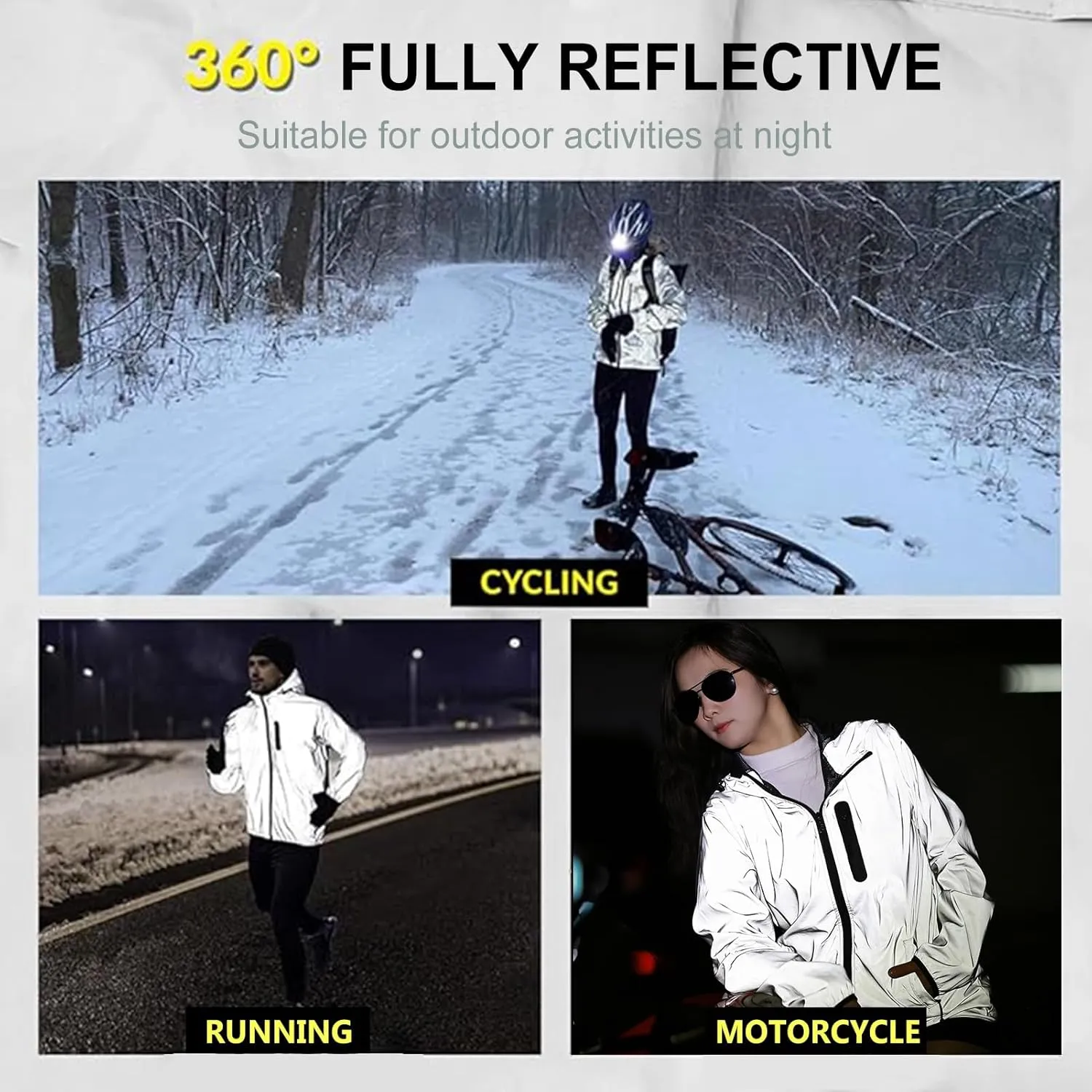 Reflective Jacket Mens Womens Cycling Jackets Running Rain Coats High Visibility Bike Jacket Breathable Windbreaker