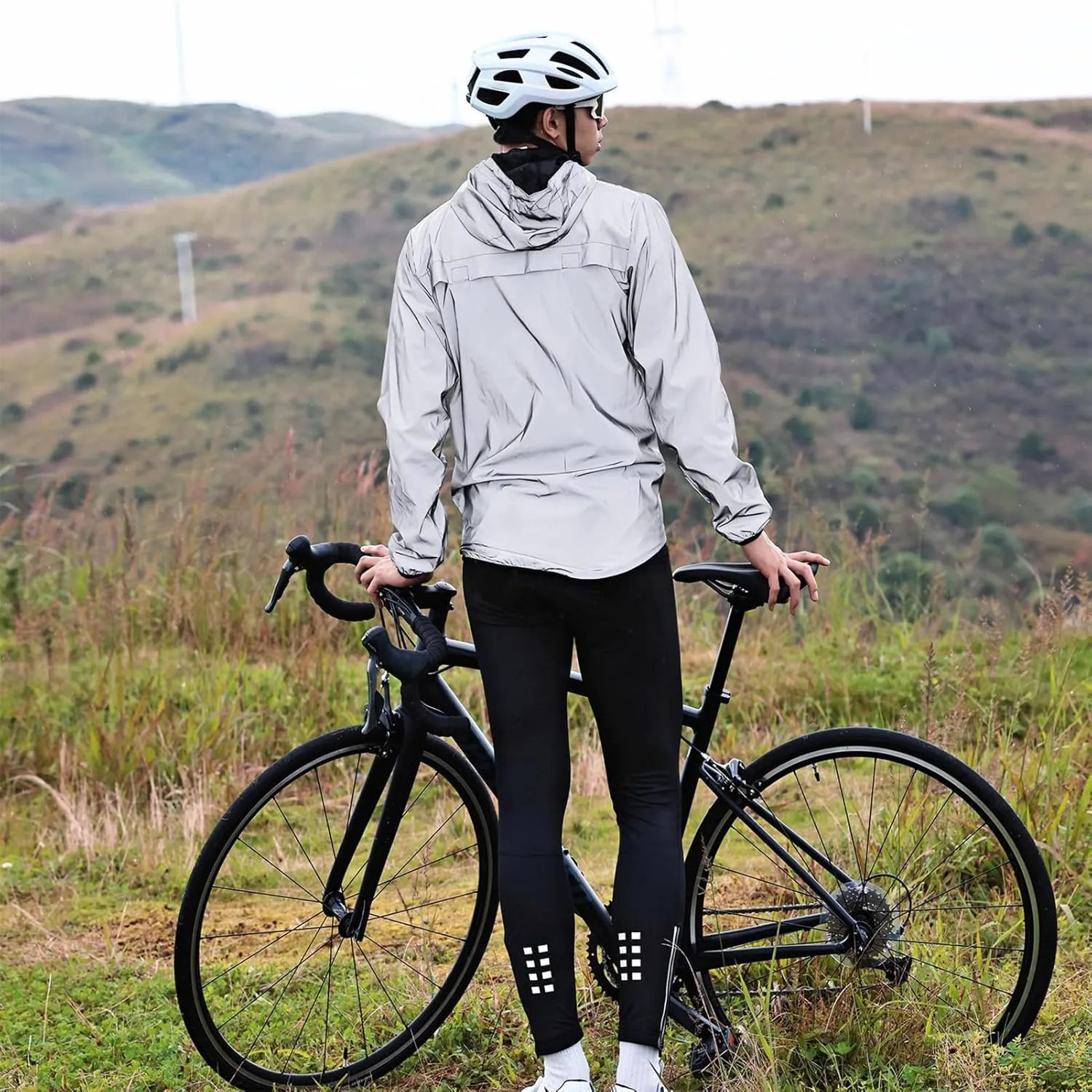Reflective Jacket Mens Womens Cycling Jackets Running Rain Coats High Visibility Bike Jacket Breathable Windbreaker