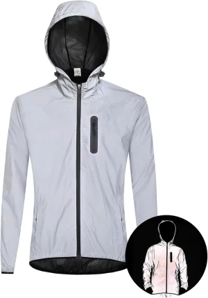 Reflective Jacket Mens Womens Cycling Jackets Running Rain Coats High Visibility Bike Jacket Breathable Windbreaker