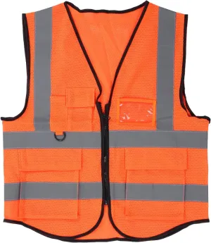 Reflective Night Running Vest, Free Size Reflective Vest Lightweight Reflective Jacket Breathable Hole Orange for Hiking for Cycling for Night Running(30 * 15 * 2cm-orange)