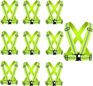Reflective Safety Vest 2pcs - High Visibility Vest Adjustable Straps for Outdoor Jogging, Cycling, Walking and Riding
