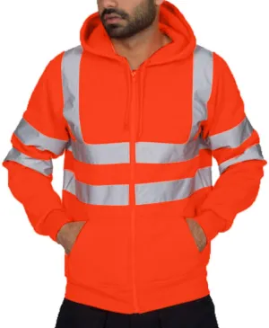 Reflective Work Shirts for Men Safety Sweatshirts Long Sleeve Construction Jackets Mens Hi Vis Hoodies Jacket