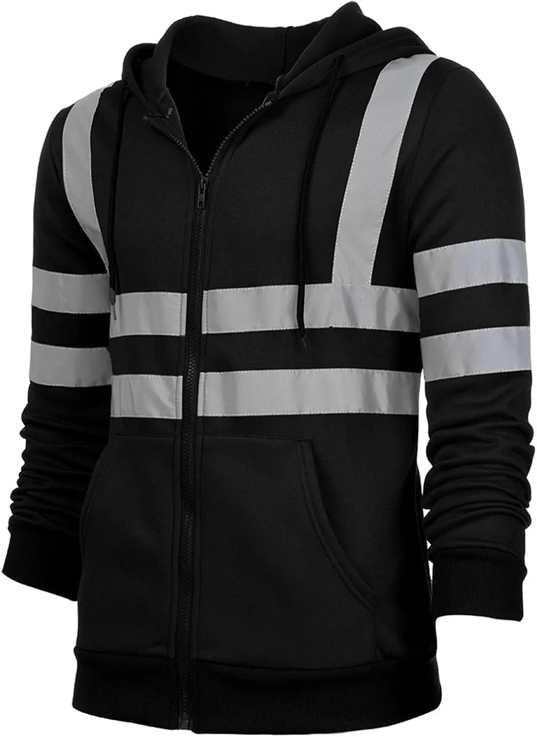 Reflective Work Shirts for Men Safety Sweatshirts Long Sleeve Construction Jackets Mens Hi Vis Hoodies Jacket