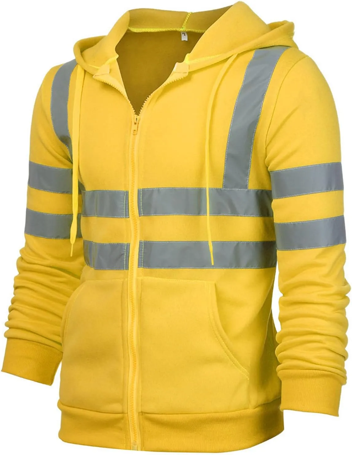 Reflective Work Shirts for Men Safety Sweatshirts Long Sleeve Construction Jackets Mens Hi Vis Hoodies Jacket