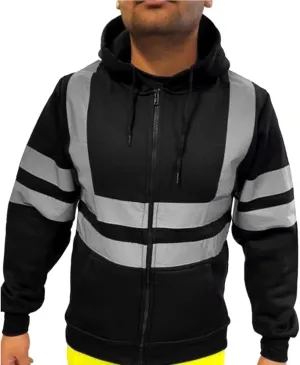 Reflective Work Shirts for Men Safety Sweatshirts Long Sleeve Construction Jackets Mens Hi Vis Hoodies Jacket