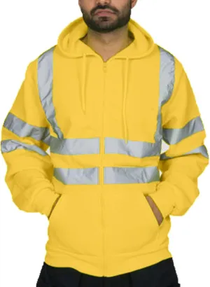 Reflective Work Shirts for Men Safety Sweatshirts Long Sleeve Construction Jackets Mens Hi Vis Hoodies Jacket