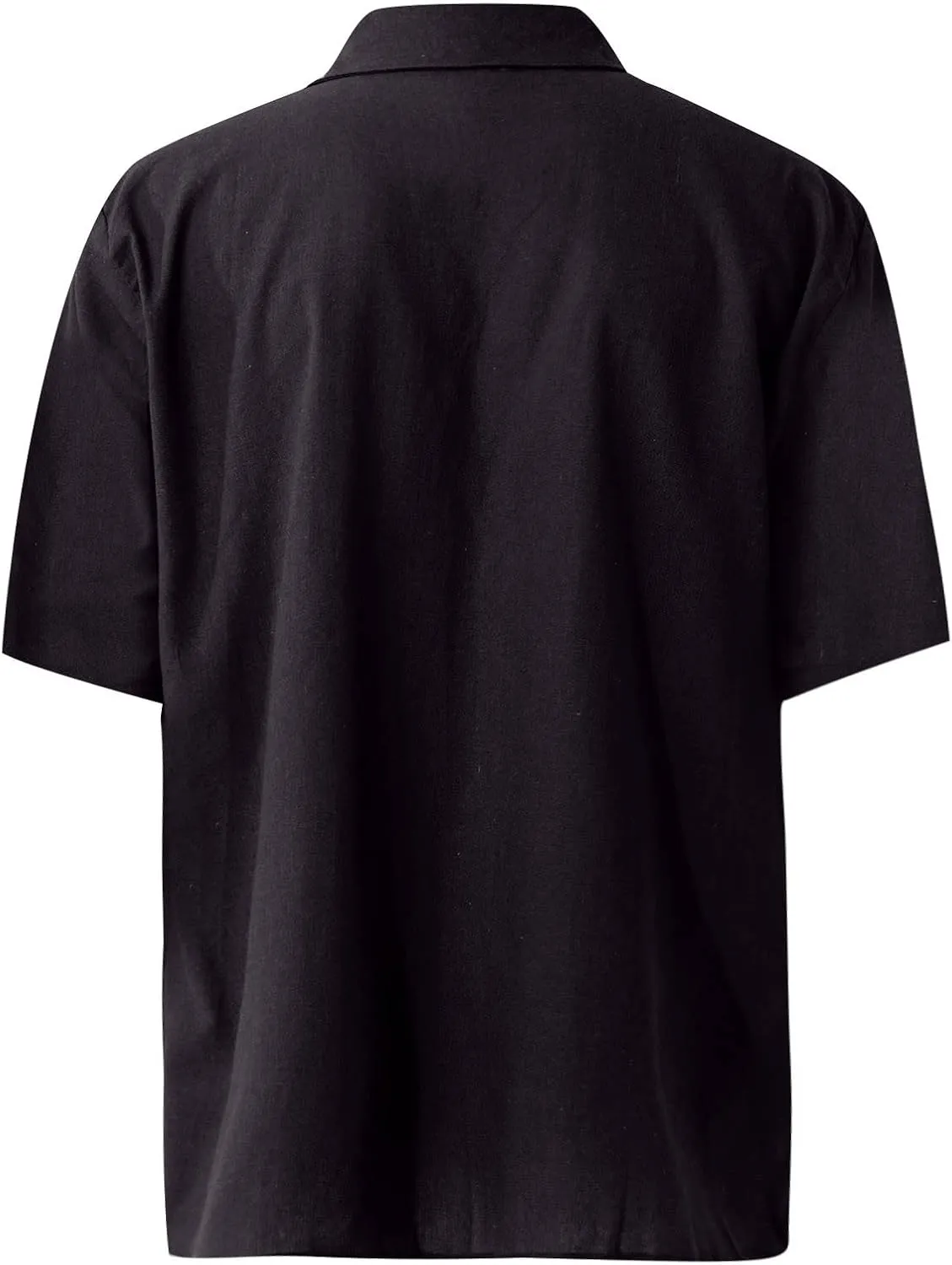 RTRDE Men's Short Sleeve Button Down Shirts Summer Casual Cotton Linen Solid Color Short Shirts Loose for Men, S-3XL