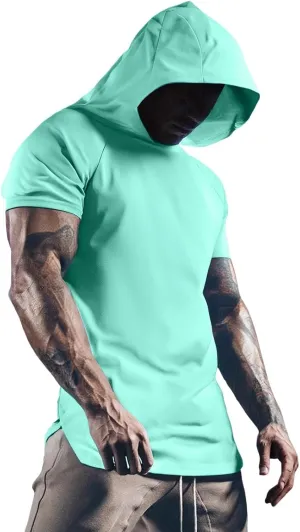 RTTUIOP Short Sleeve Hoodies For Men Moisture Wicking Shirts Quick Dry Shirts Workout Gym Tshirts Pullover Athletic Tees