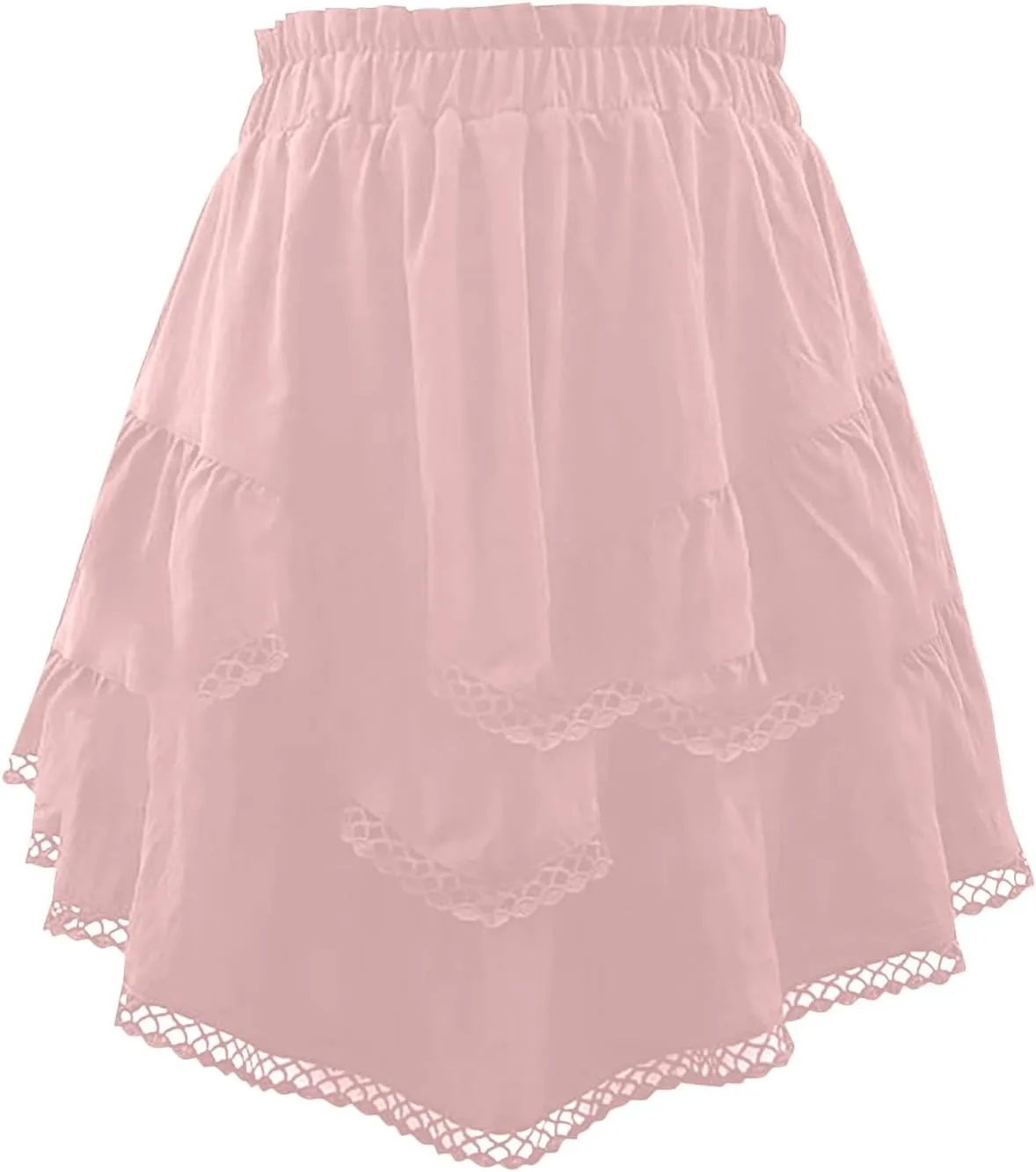 Ruffle Skorts for Women Boho Tiered Flowy Short Skirt, Stretchy Lined Layered Pleated Casual Beach Short Skirt
