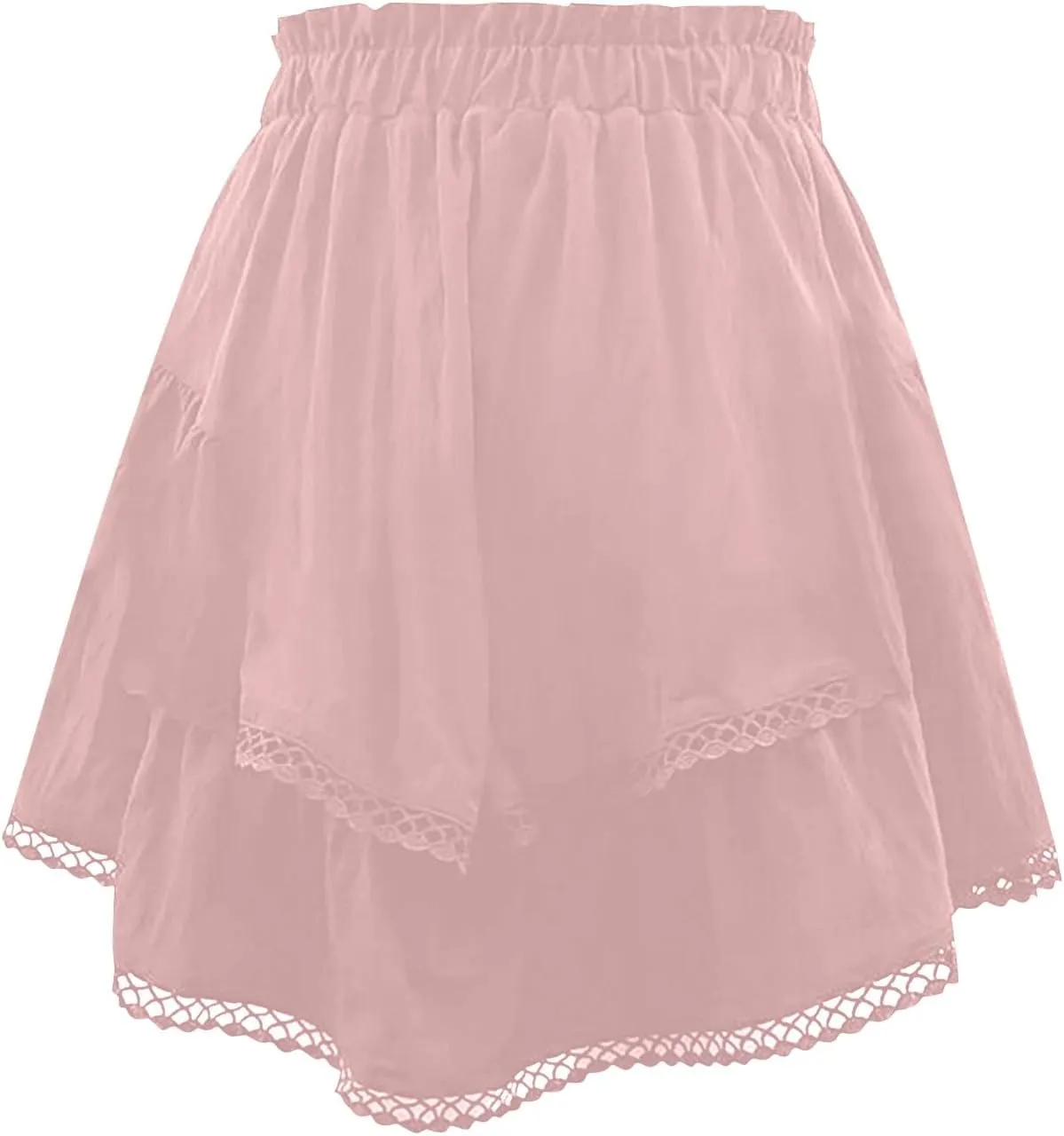 Ruffle Skorts for Women Boho Tiered Flowy Short Skirt, Stretchy Lined Layered Pleated Casual Beach Short Skirt