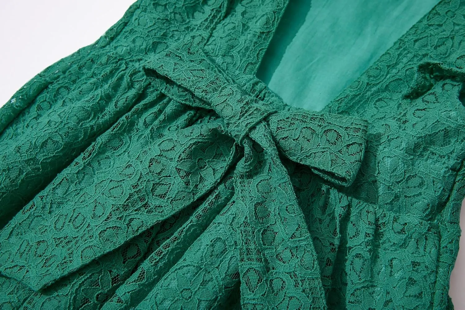Rysly Toddler Girls Backless Flutter Sleeve Lace Party Dress Elastic Waist Bow Kid Casual Dresses