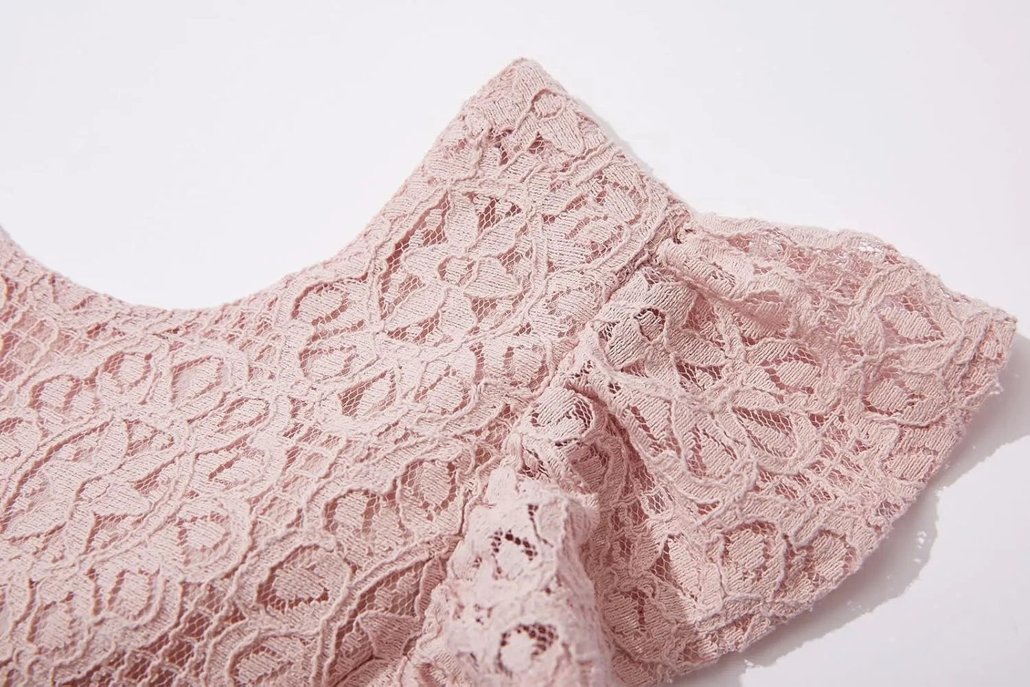 Rysly Toddler Girls Backless Flutter Sleeve Lace Party Dress Elastic Waist Bow Kid Casual Dresses
