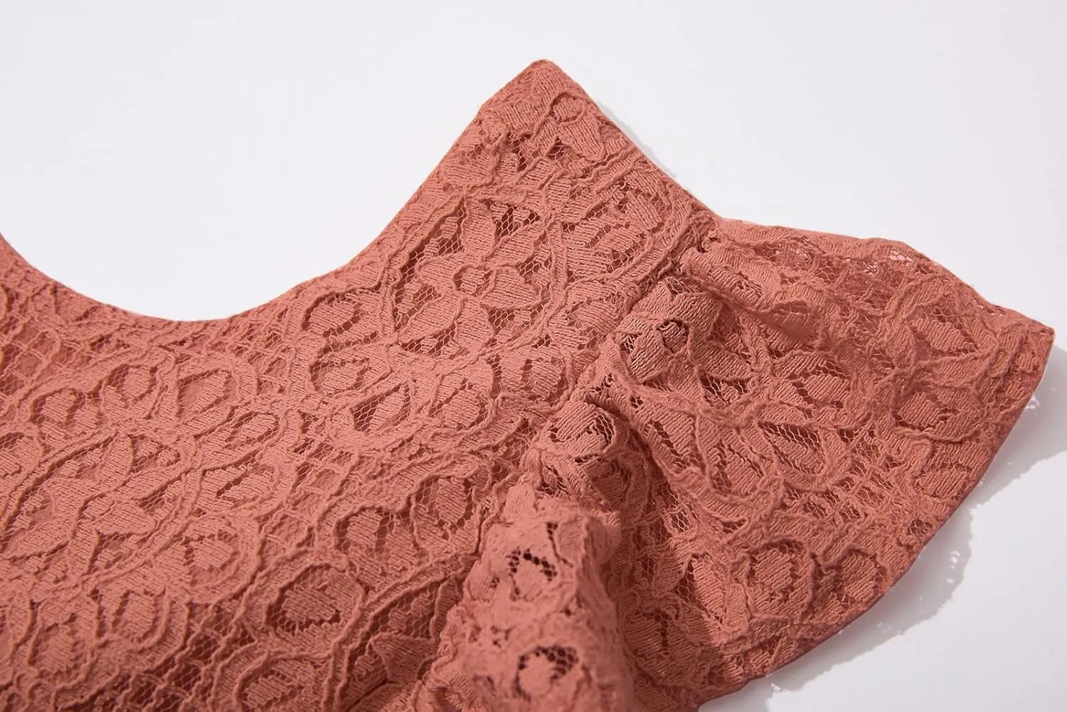 Rysly Toddler Girls Backless Flutter Sleeve Lace Party Dress Elastic Waist Bow Kid Casual Dresses