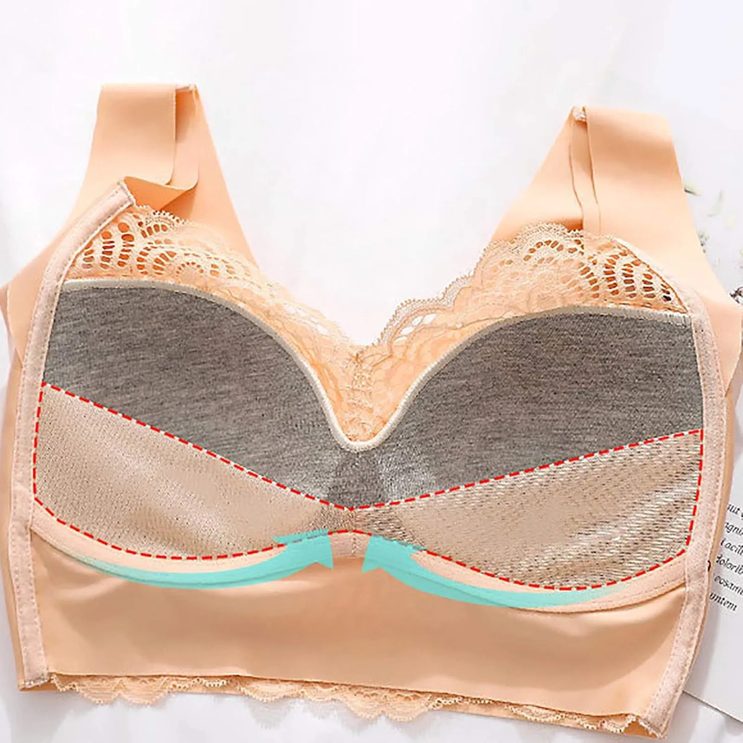 Seamless Sports Bra Wirefree Yoga Bra with Removable Pads for Women - from Small to Plus Size Lingerie