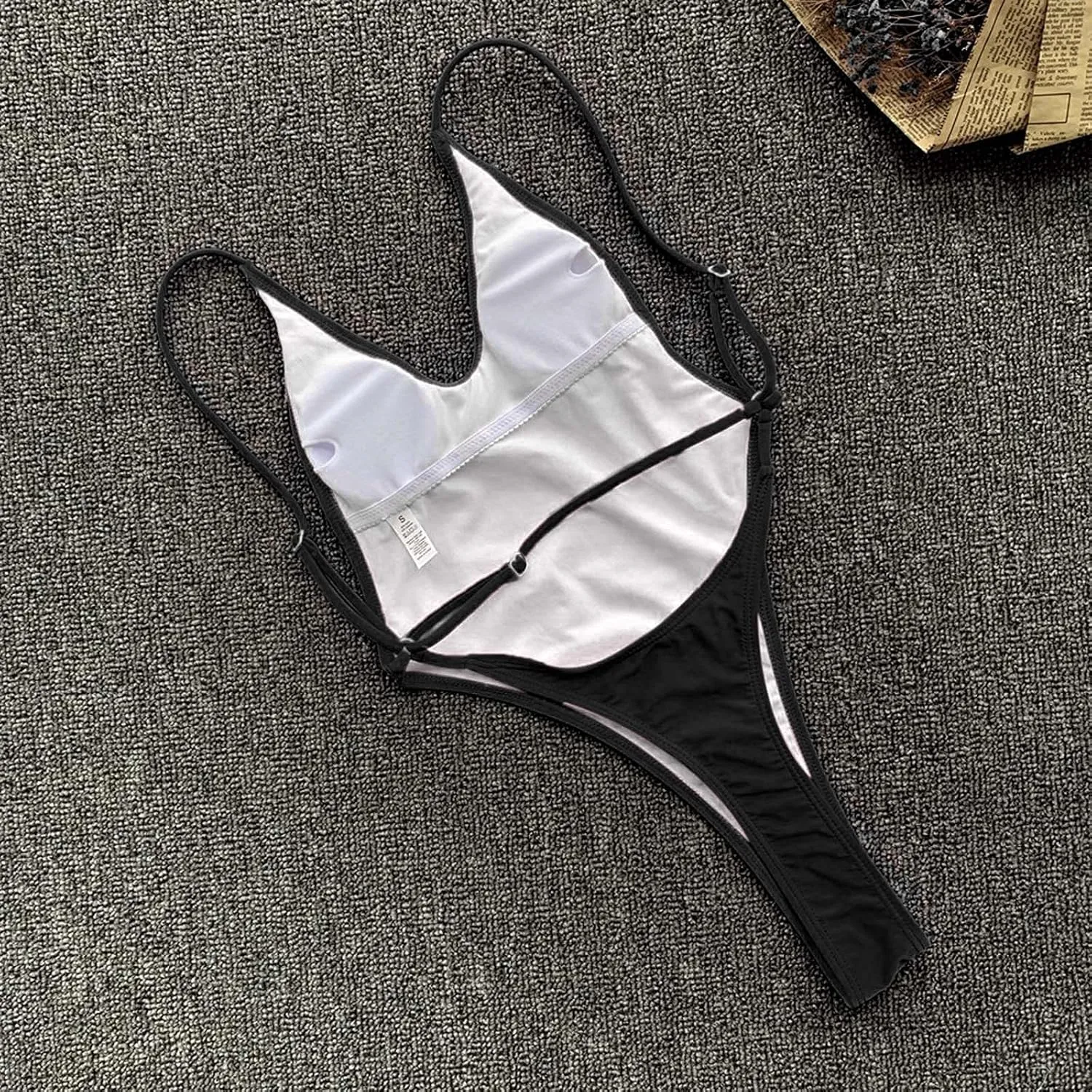 Sexy 2025 Bathing Suits Tummy Control for Women Solid Color Scoop Neck High Cut One Piece Spaghetti Strap Backless
