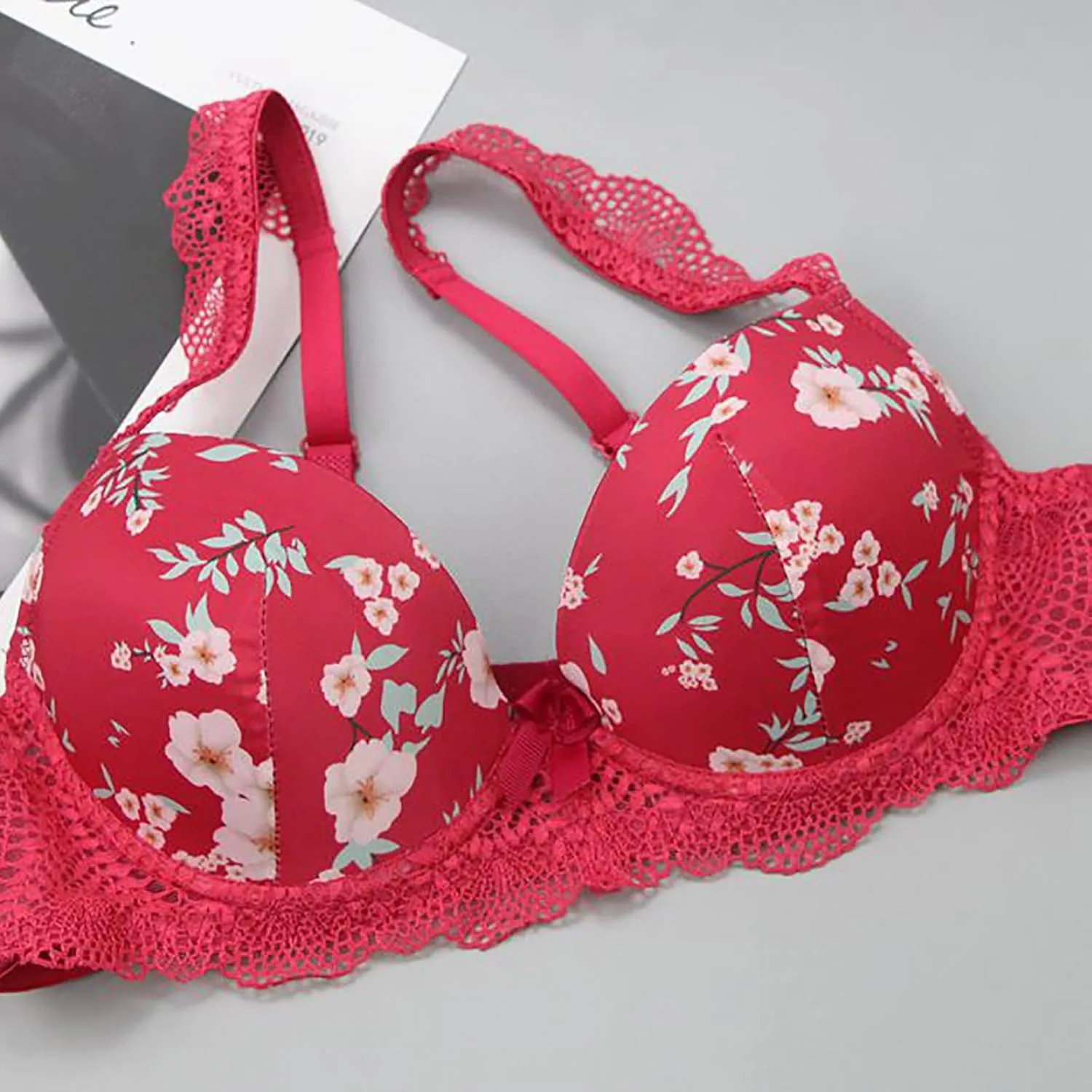 Sexy Bra and Panty Set Lingerie Set for Women 2 Piece Push Up Lace Bralette and Panty Set Floral Babydoll Sleepwear