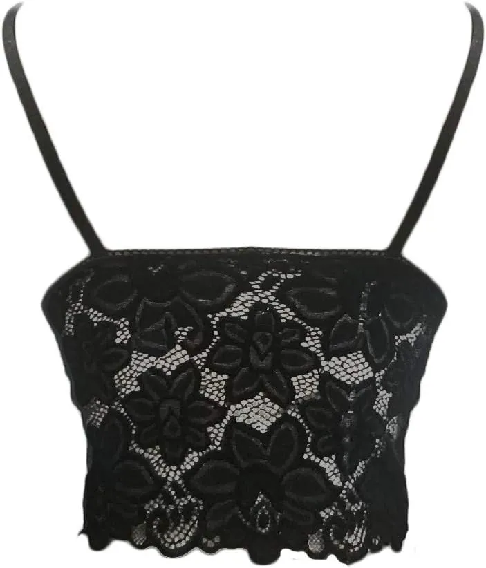 Sexy Lace Bralettes for Women No Underwire Bra Deep V Neck Bralette Spaghetti Strap Lingerie Soft Padded Camisole