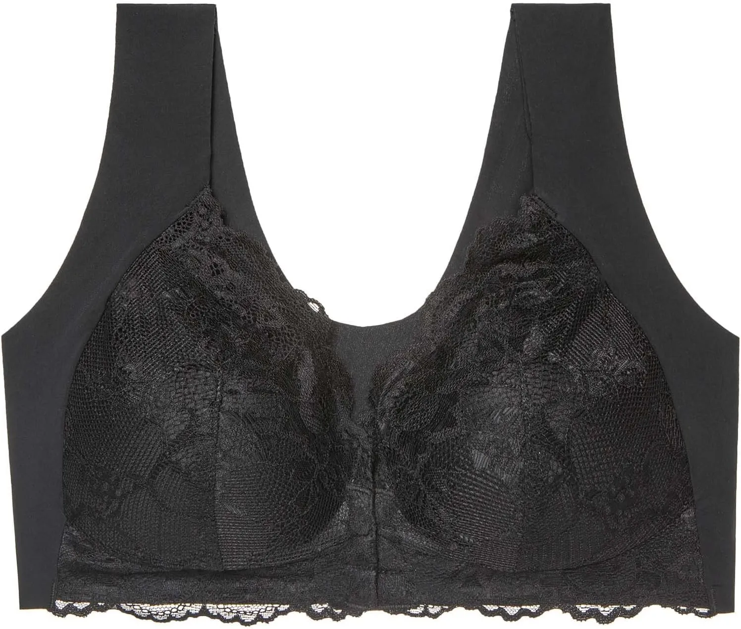 Sexy Lace Bras for Women Push Up Wireless Seamless Bra Convenient Front Closure Bralettes Stretchy Comfort Underwear
