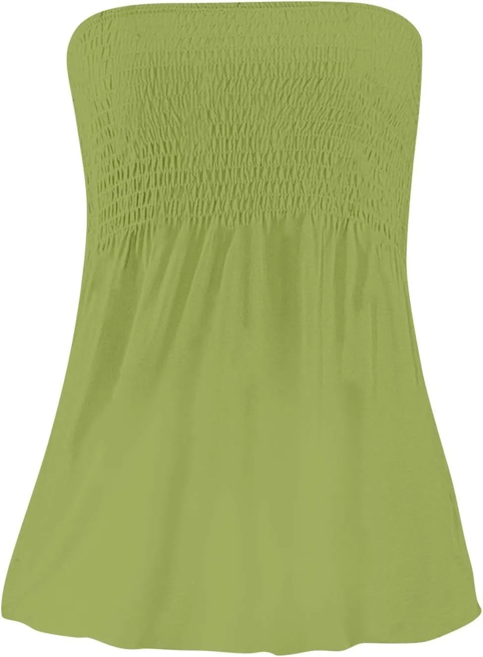 Sexy Tank Tops for Women Summer Strapless Tube Top Flare Hem Bandeau Backless Funny Shirts Holiday Sleeveless Blouse