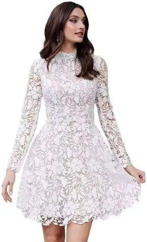 SHANDUAO Lace Short Wedding Dresses for Bride Strapless Lace Bridal Evening Party Gown