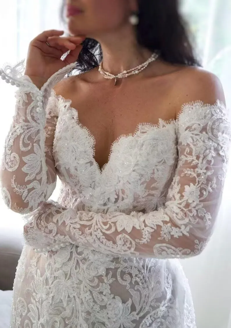 SHANDUAO Lace Short Wedding Dresses for Bride Strapless Lace Bridal Evening Party Gown