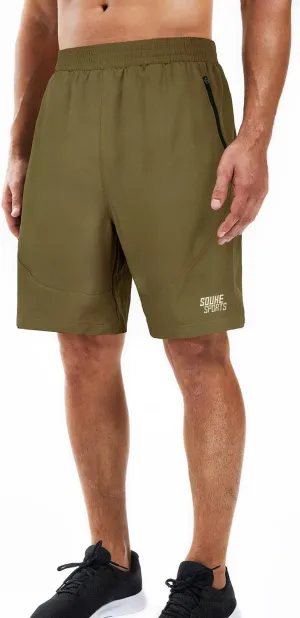 Souke Sports Men's 2 in 1 Workout Running Shorts 7" Quick Dry Gym Athletic Shorts Liner Zipper Pockets