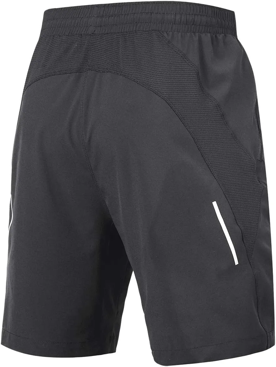 Souke Sports Men's 2 in 1 Workout Running Shorts 7" Quick Dry Gym Athletic Shorts Liner Zipper Pockets