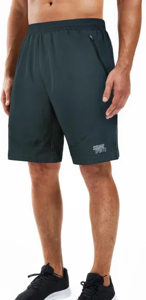 Souke Sports Men's 2 in 1 Workout Running Shorts 7" Quick Dry Gym Athletic Shorts Liner Zipper Pockets