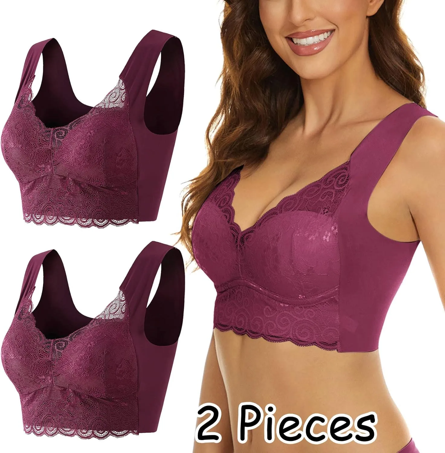 Sports Bras for Women No Underwire Seamless Full Coverage Padded Workout Gym Yoga Bras