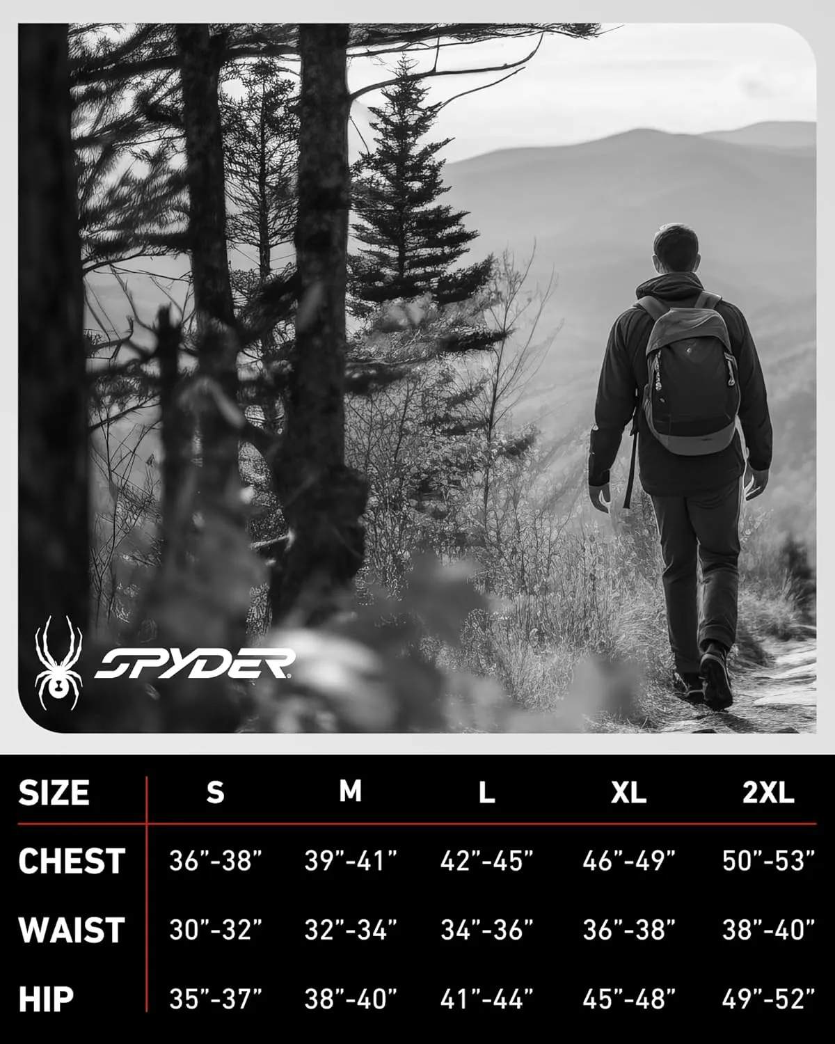 Spyder Men's Long Sleeve Tee Shirts - Mountain Top Printed Crewneck Graphic Tee - Casual Long Sleeve Shirts for Men (S-XXL)