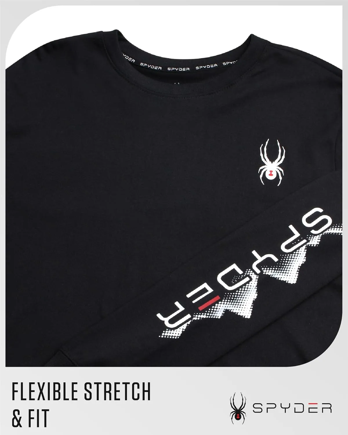 Spyder Men's Long Sleeve Tee Shirts - Mountain Top Printed Crewneck Graphic Tee - Casual Long Sleeve Shirts for Men (S-XXL)