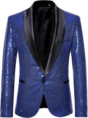 Suit for Men Tuxedo Coat Fashion Sequin Shawl Lapel Blazer Coat Show Dress Coat Dinner Party Wedding Swallowtail