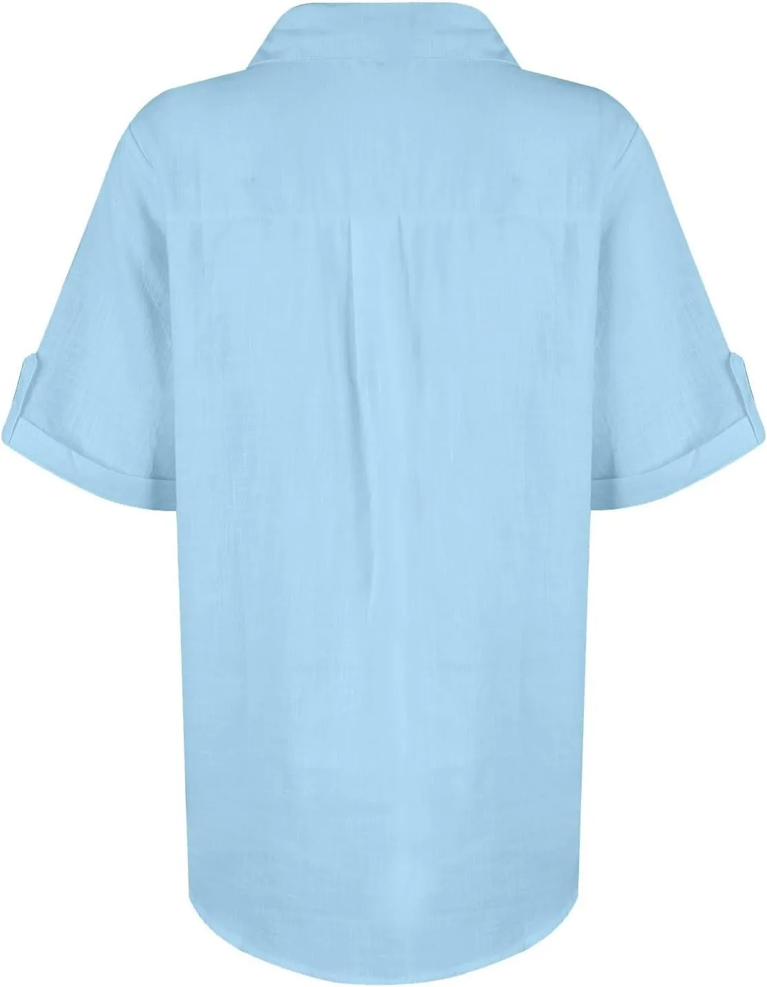 Summer Shirts for Women V Neck Short Sleeve Casual Loose Tees Lapel Button Down Tops 2025 Trending Now