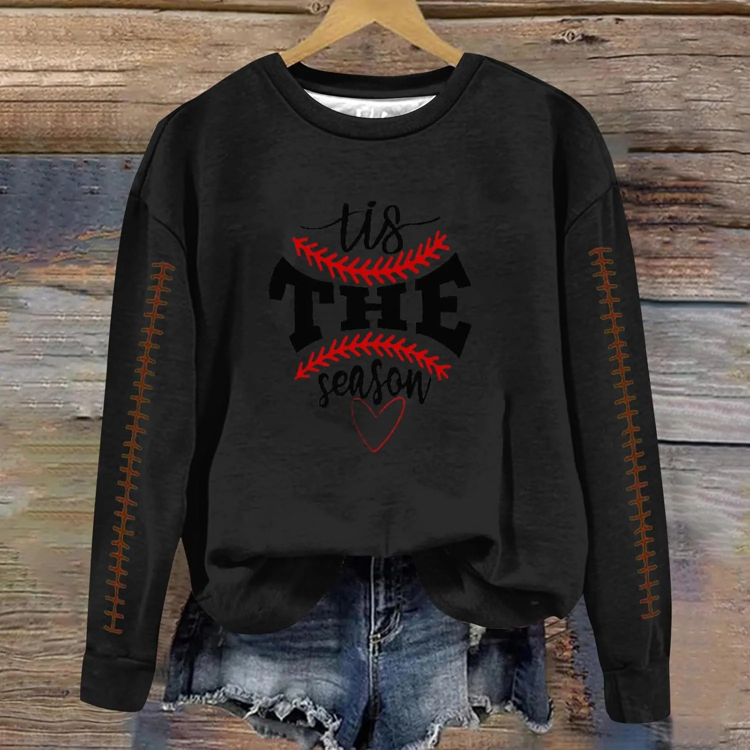Sweatshirt For Women Fashion Basball Pullover Tops Crewneck Sweat Shirt Fall Winter Long Sleeve Casual Y2K Sweater Shirt