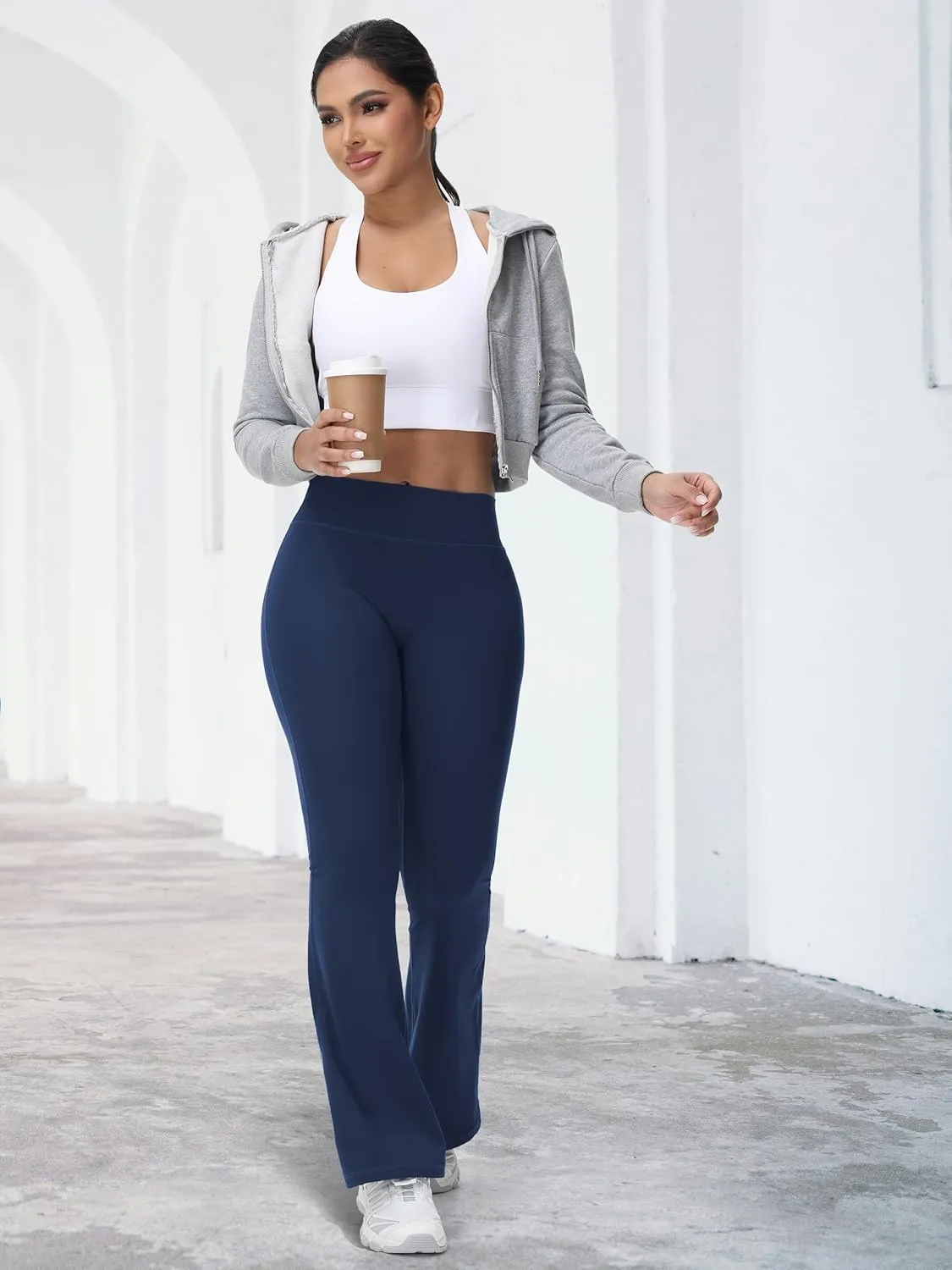 Tapata Womens Flare Leggings 28/30/32/34 Inseam Petite Tall Long Scrunch Butt Lift Gym Workout Yoga Pants with Pockets