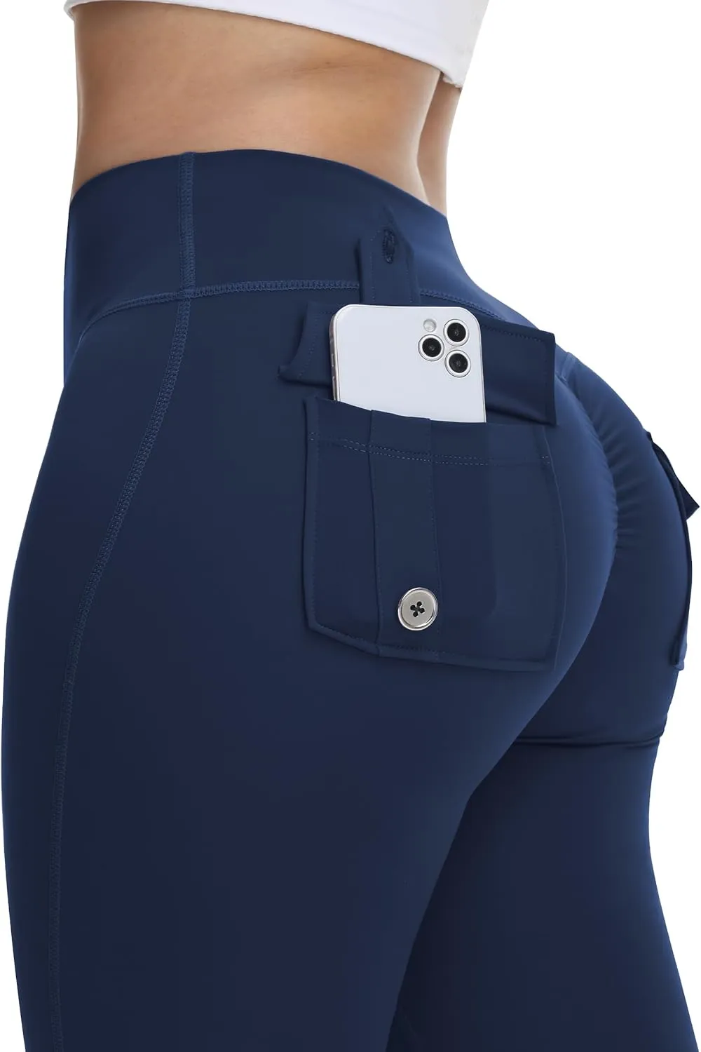 Tapata Womens Flare Leggings 28/30/32/34 Inseam Petite Tall Long Scrunch Butt Lift Gym Workout Yoga Pants with Pockets