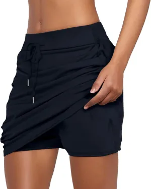 Tennis Skirts for Women Short Athletic Drawstring Skorts Built in Shorts with Pockets Sports Skirt Thanksgiving