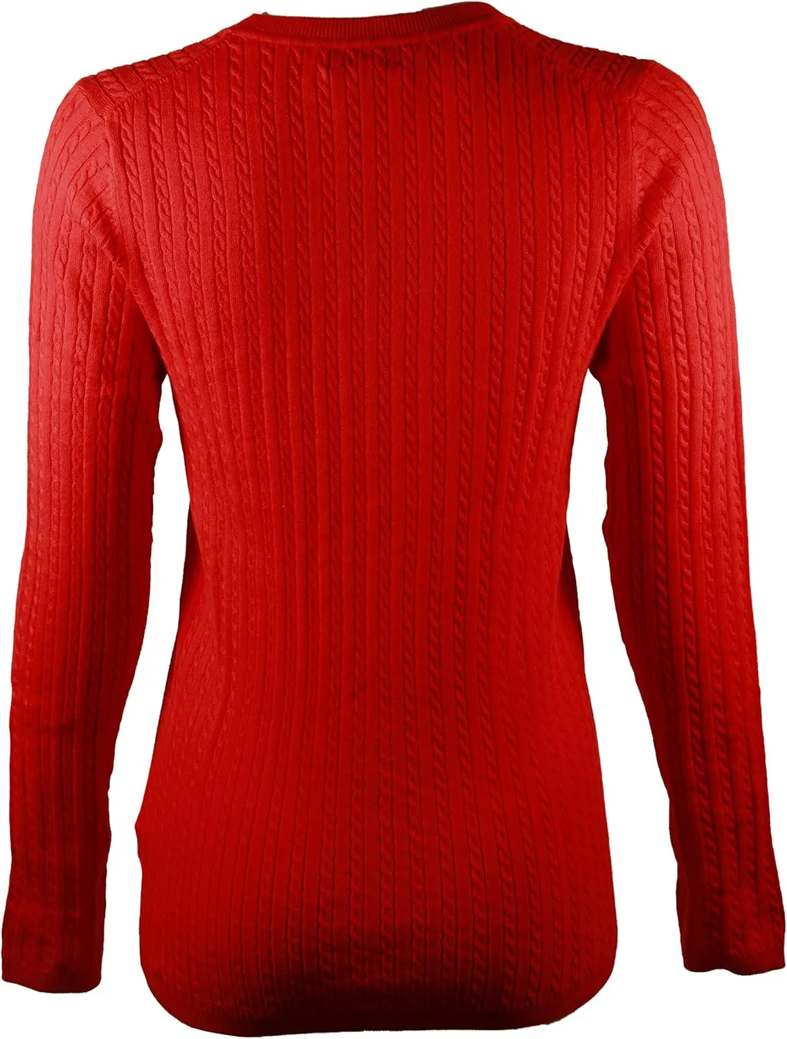 Tommy Hilfiger Womens Scoop Neck Cable Knit Sweater