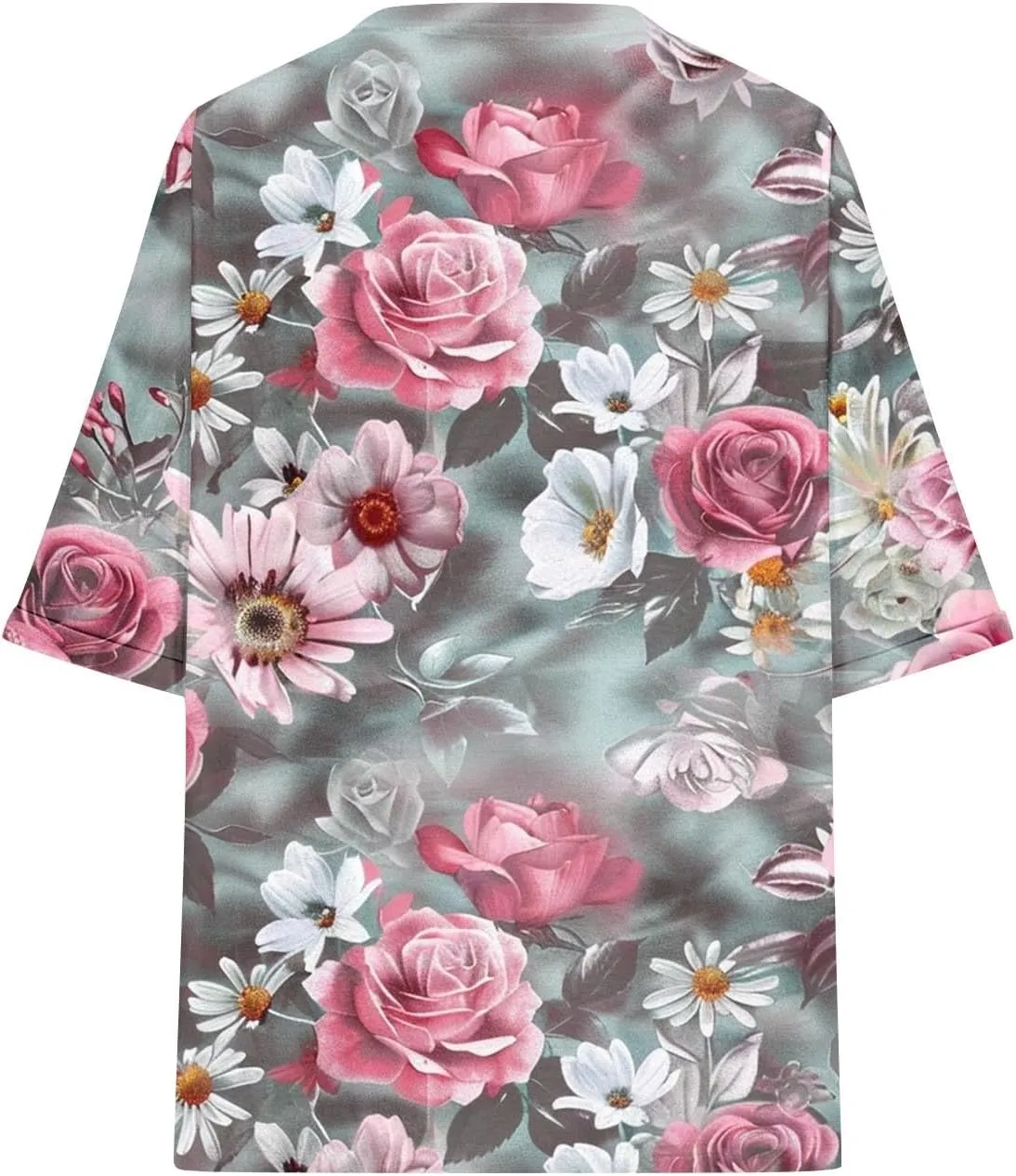 Tops for Women Trendy Summer Plus Size Crew Neck Short Sleeve Shirt Loose Fit Floral Graphic Tunic Tees Blouses