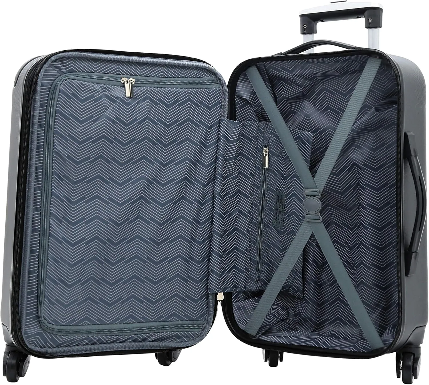 Travelers Club Chicago Hardside Expandable Spinner Luggage, Black, 3 Piece Set