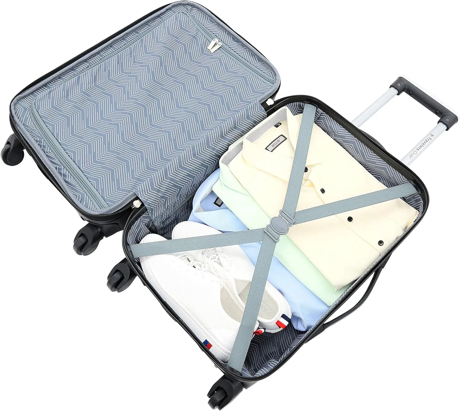 Travelers Club Chicago Hardside Expandable Spinner Luggage, Black, 3 Piece Set