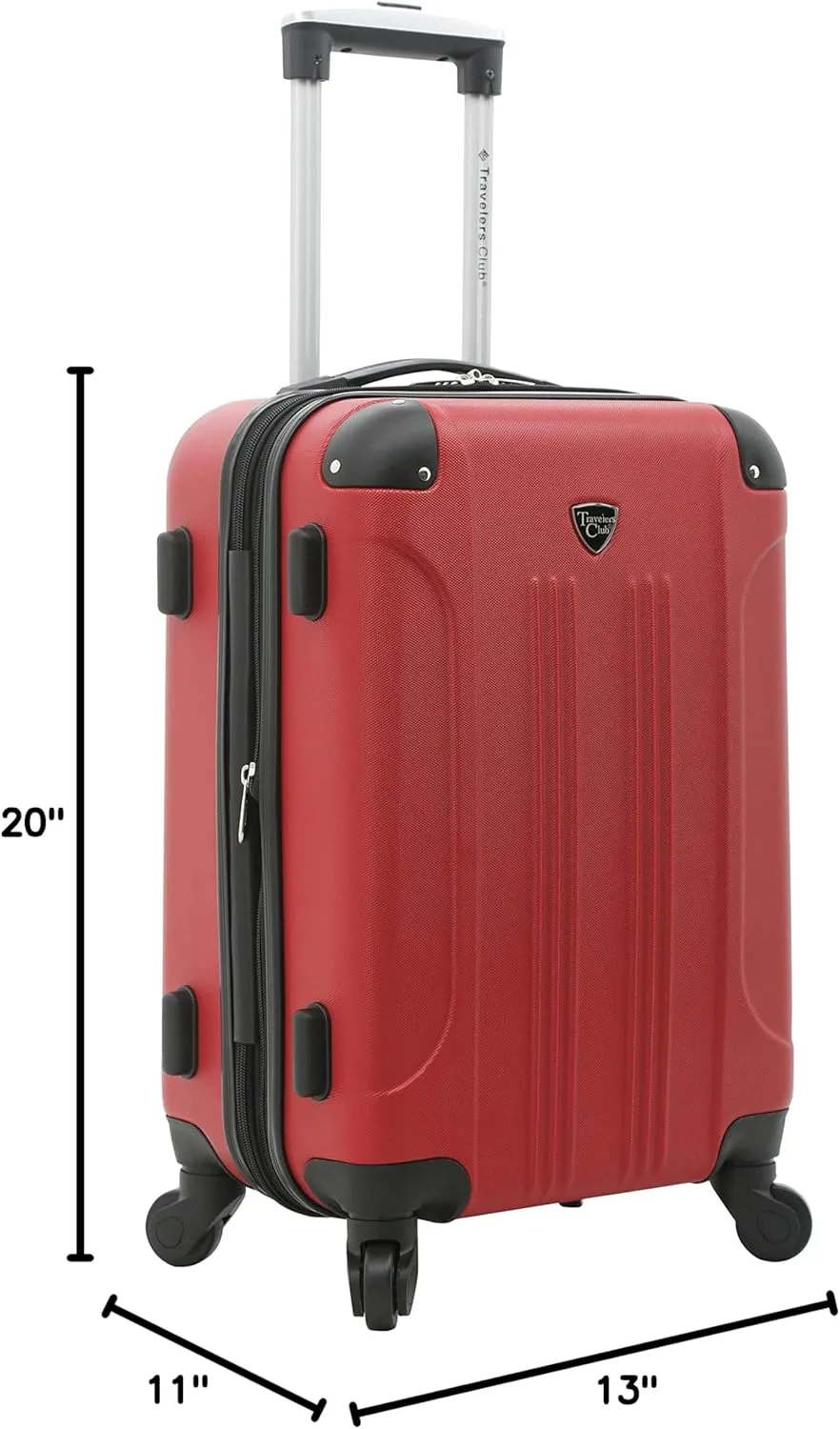 Travelers Club Chicago Hardside Expandable Spinner Luggage, Red, 3 Piece Set