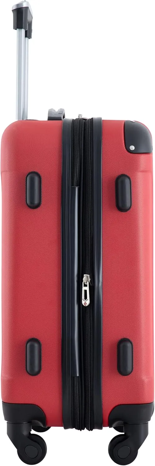 Travelers Club Chicago Hardside Expandable Spinner Luggage, Red, 3 Piece Set