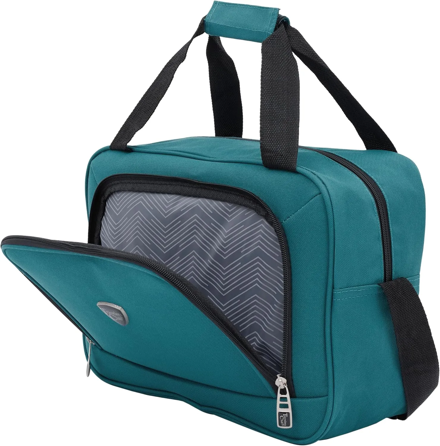 Travelers Club Chicago Hardside Expandable Spinner Luggage, Teal, 3 Piece Set