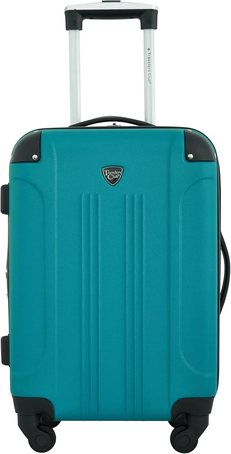Travelers Club Chicago Hardside Expandable Spinner Luggage, Teal, 3 Piece Set