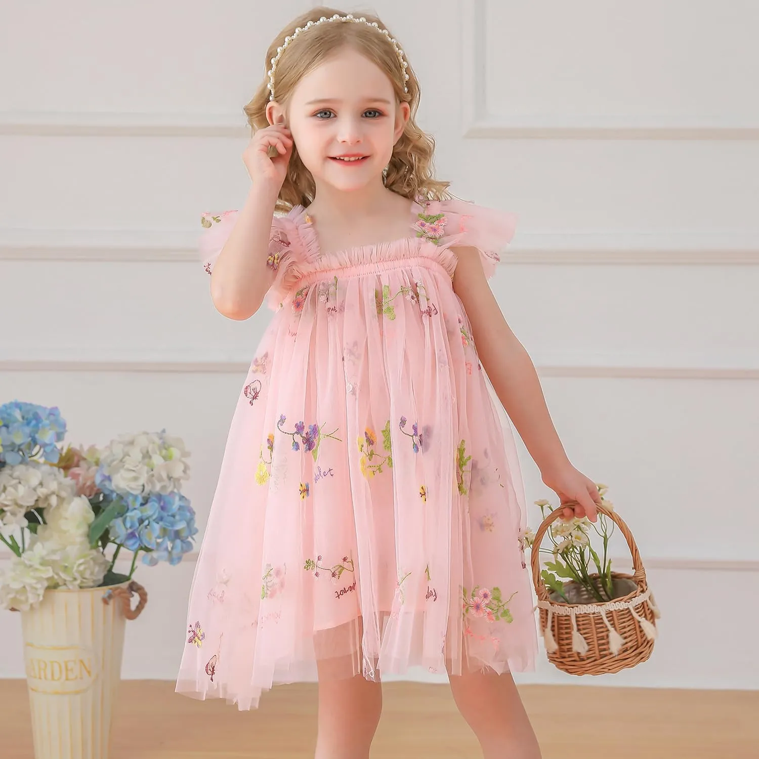 TTYAOVO Toddler Baby Dress Birthday Party Tulle Girl Dresses