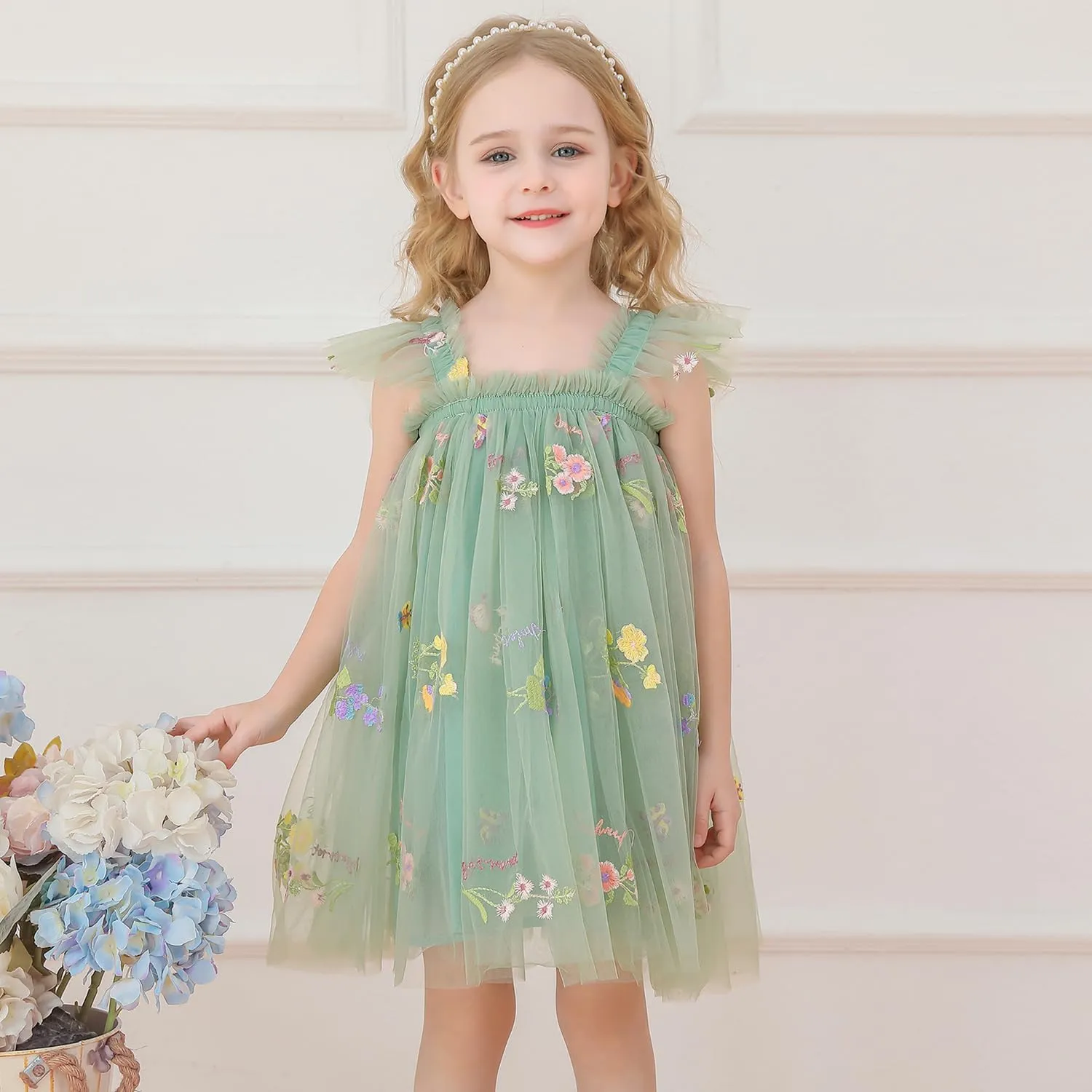 TTYAOVO Toddler Baby Dress Birthday Party Tulle Girl Dresses